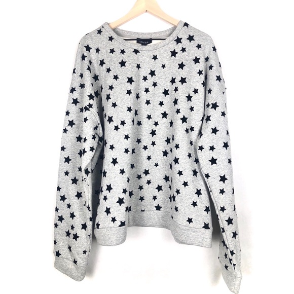 Anthropologie Tops - Anthropologie Lea & Viola Gray Starry Sweatshirt